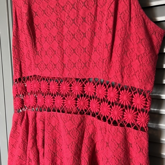 Free People : Red Lace Daisy Flare Dress - 4 - Picture 3 of 13